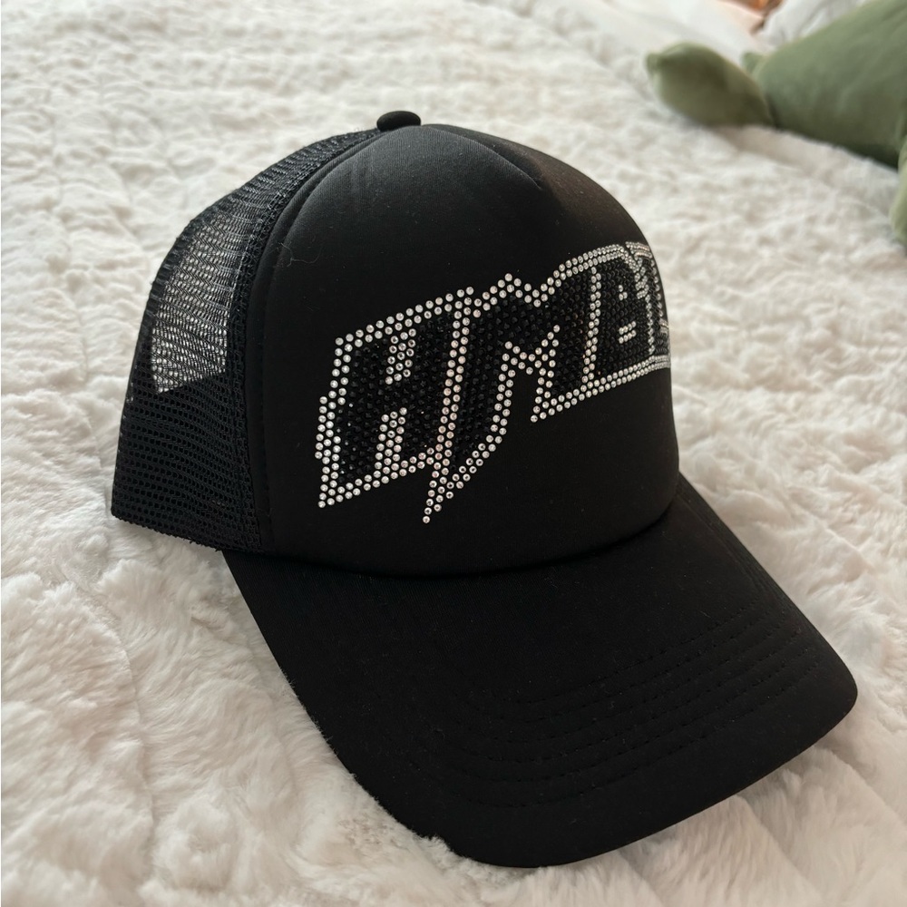 Stay humble Stay hungry black rhinestoned baseball cap